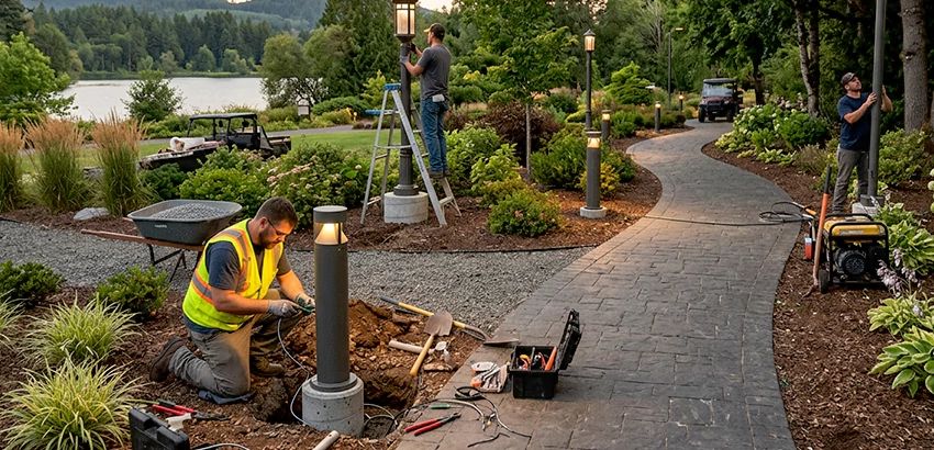 Landscape Post, Pole, and Bollard Lighting Installation in Daytona Beach